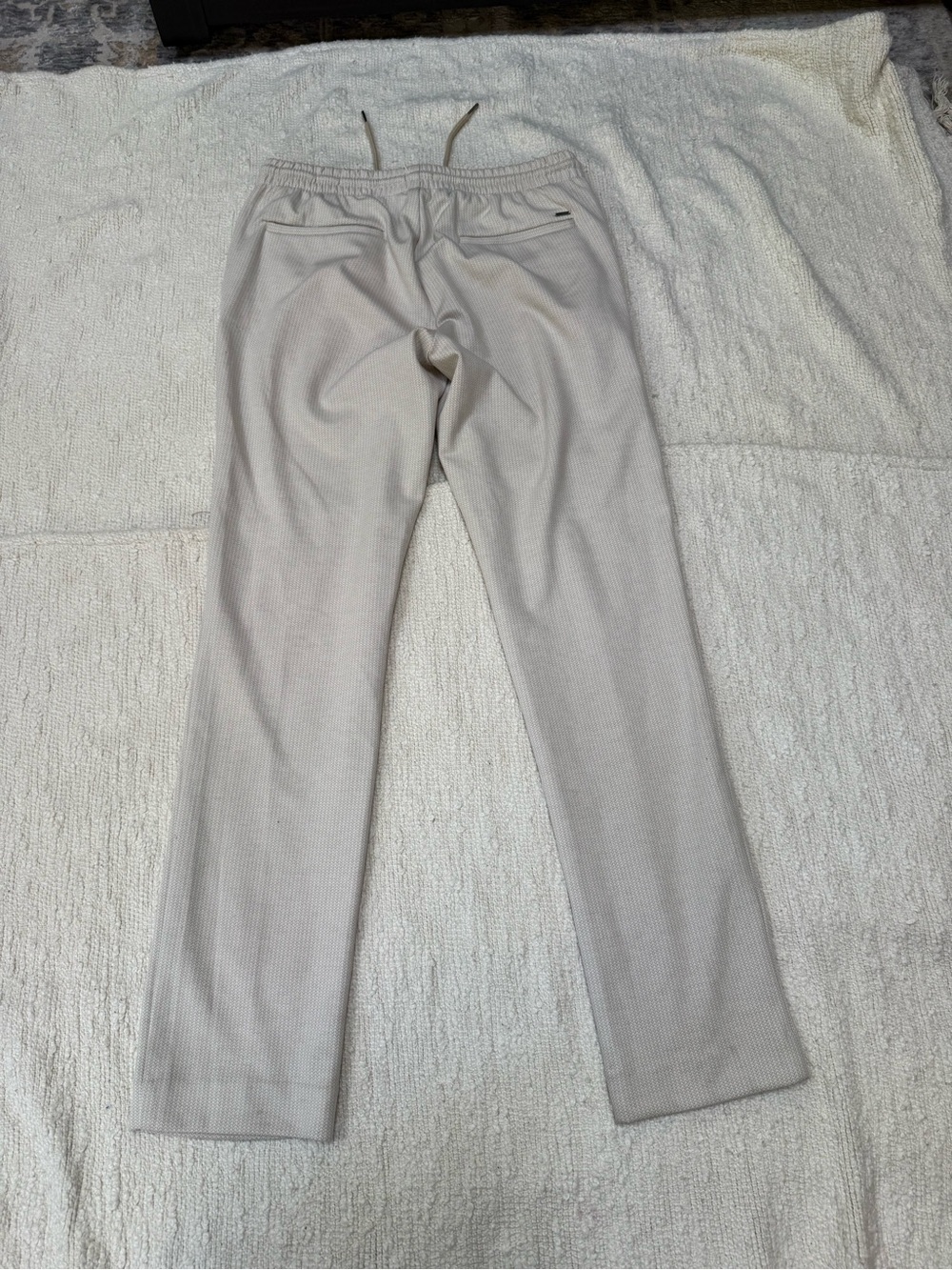 Light Beige Ribbed Drawstring Lounge Pants - Picture 10 of 12